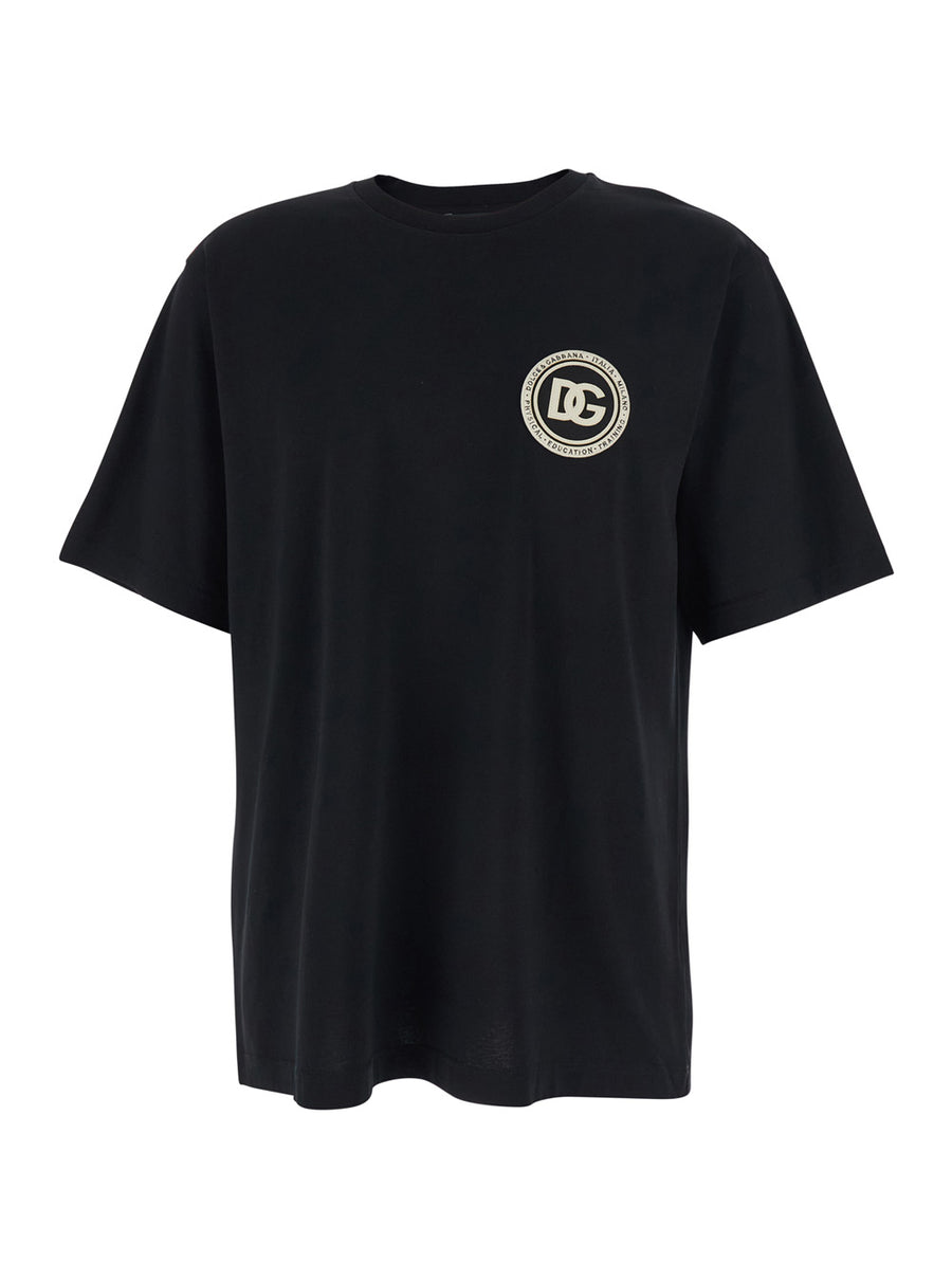 Crew Neck T-Shirt Black Cotton T-shirts