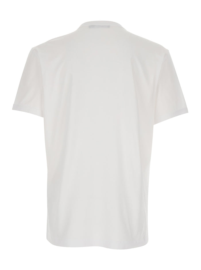 White T-shirt with DG Logo In Cotton for Men Tshirts And Polo Shirts