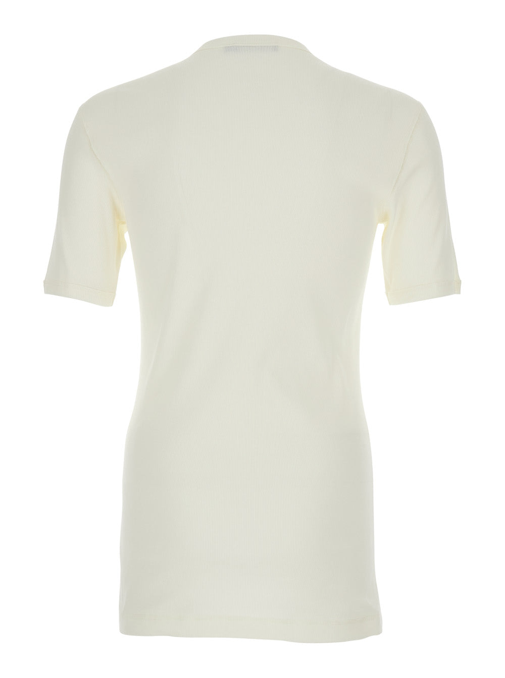 White T-Shirt SERAFINO with Round Neck and Short Sleeves in Cotton Men Tshirts Polo Shirts