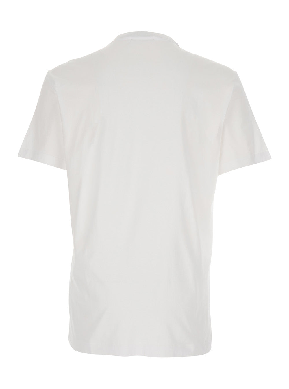 White T-Shirt with Logo on the Front in Cotton for Men Tshirts And Polo Shirts