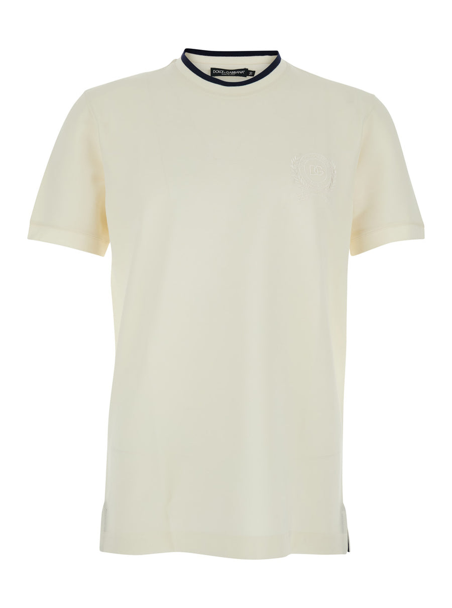 T-Shirt Crew Neck White Polyester T-shirts