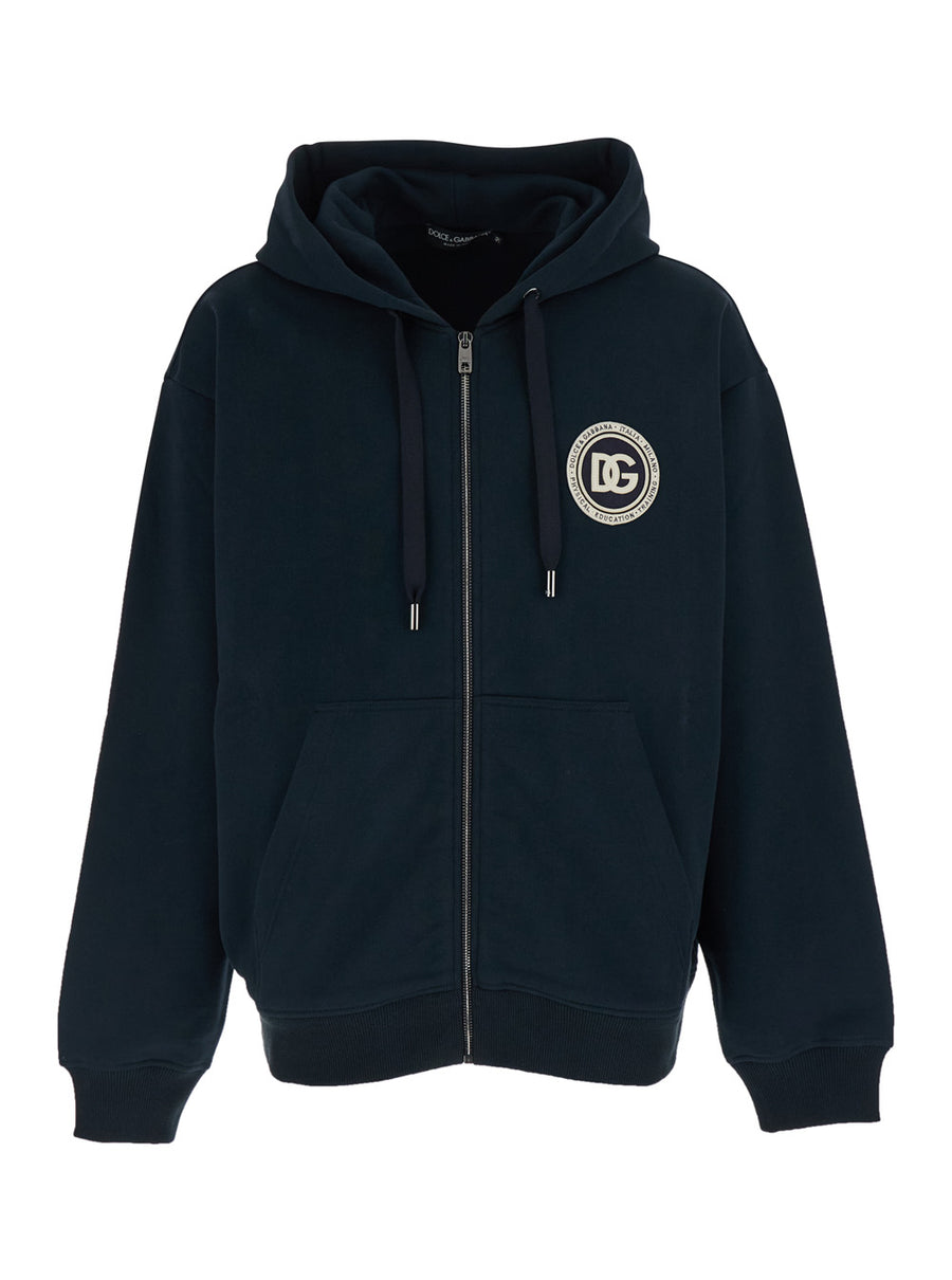 Hooded Sweatshirt Blue Cotton Sweatshirts