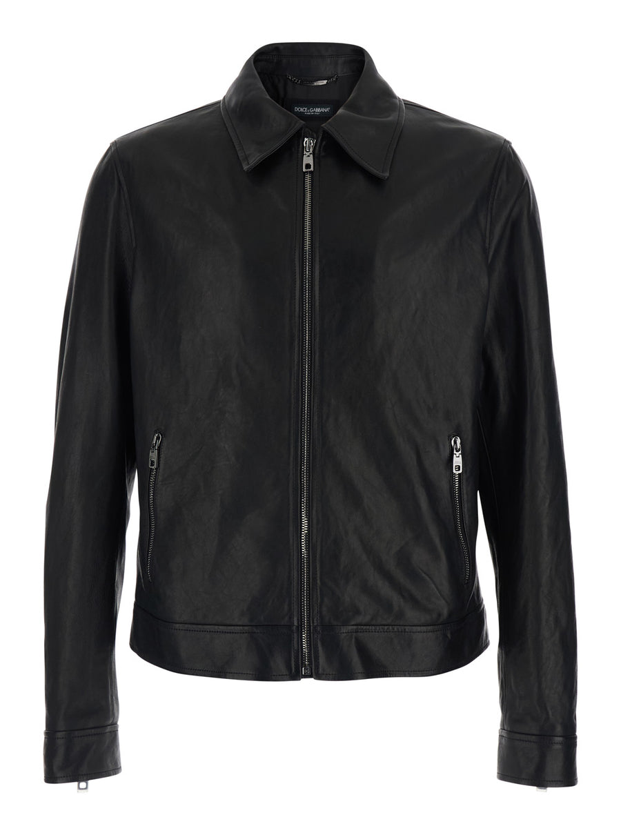 Leather Jacket Black Viscose Coat