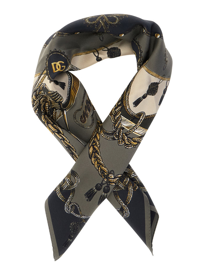 Gray Printed Scarf for In Silk Men Grey Scarfs And Foulards