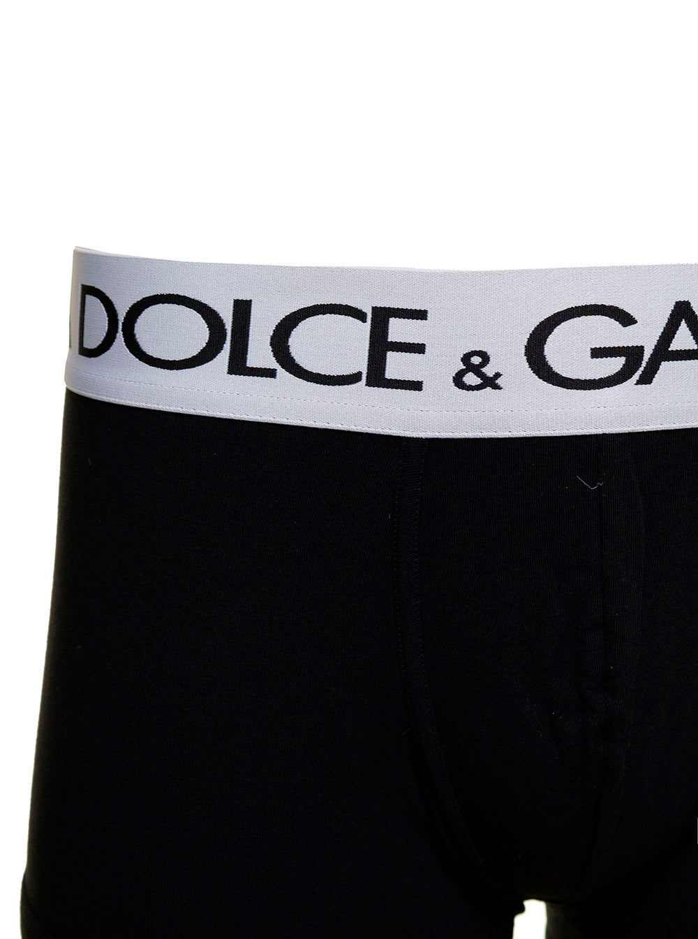 Black Boxer with Contrast Logo Band in Stretch Cotton for Men Elastane Underwear