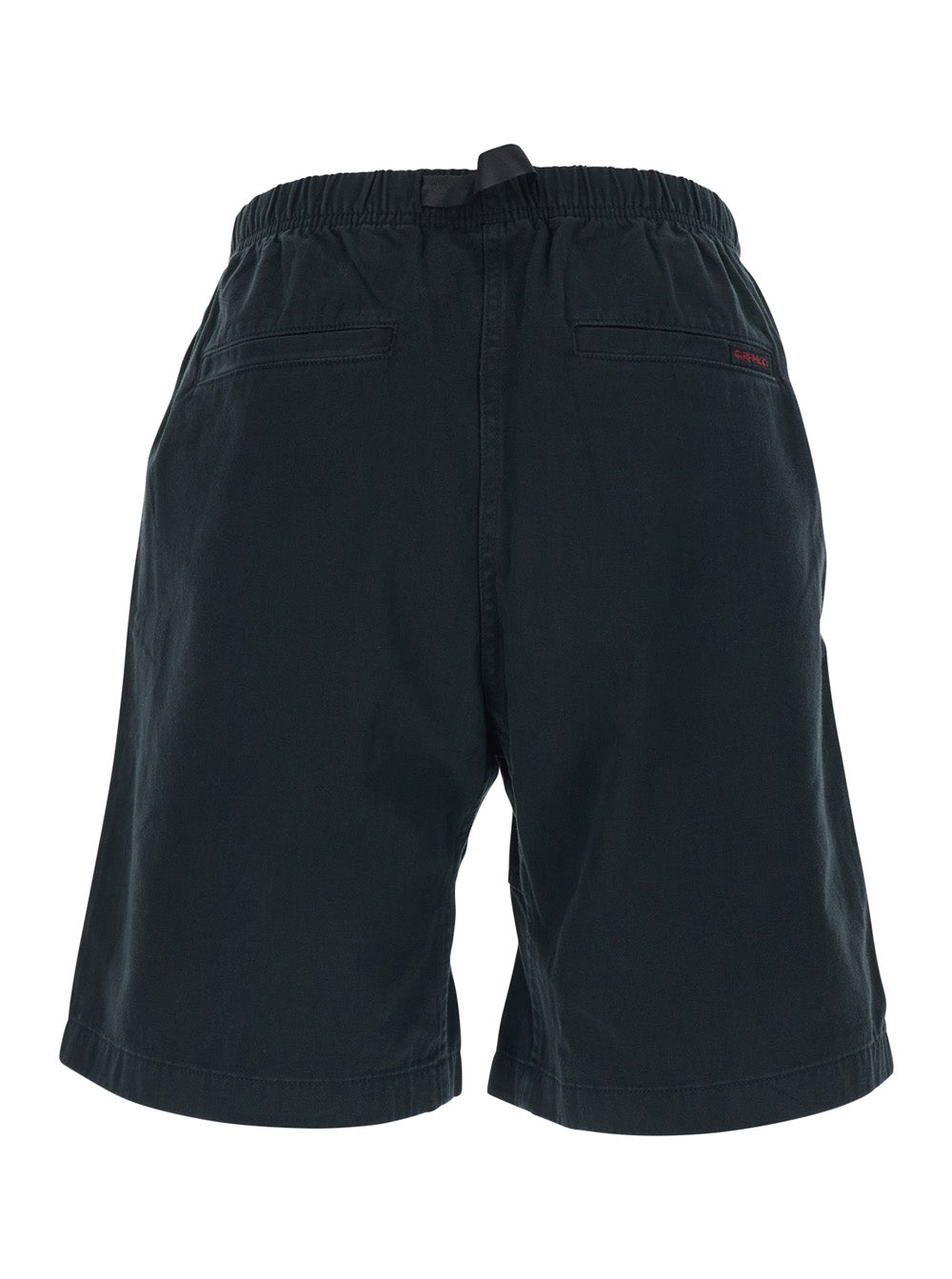 Mens Black Cotton Bermuda Shorts with Elastic Waist And