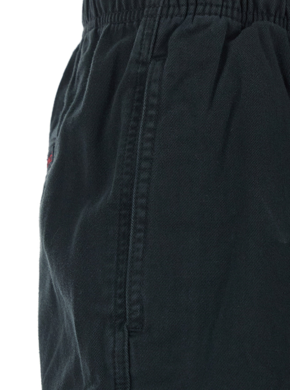 Mens Black Cotton Bermuda Shorts with Elastic Waist And