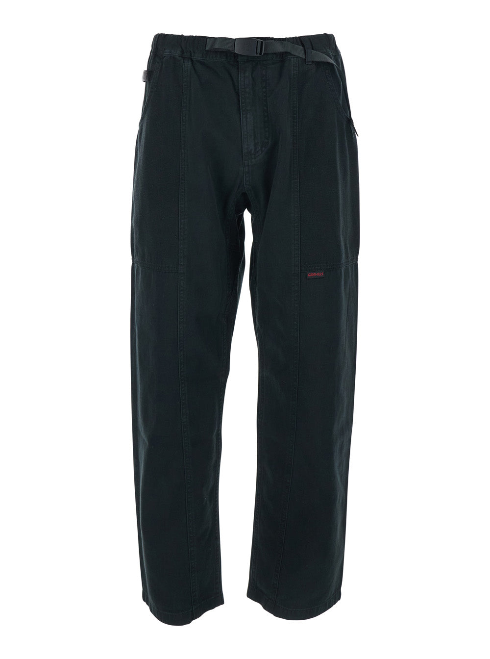 Mens Black Pants with Elastic Waist and Cotton Belt Trousers