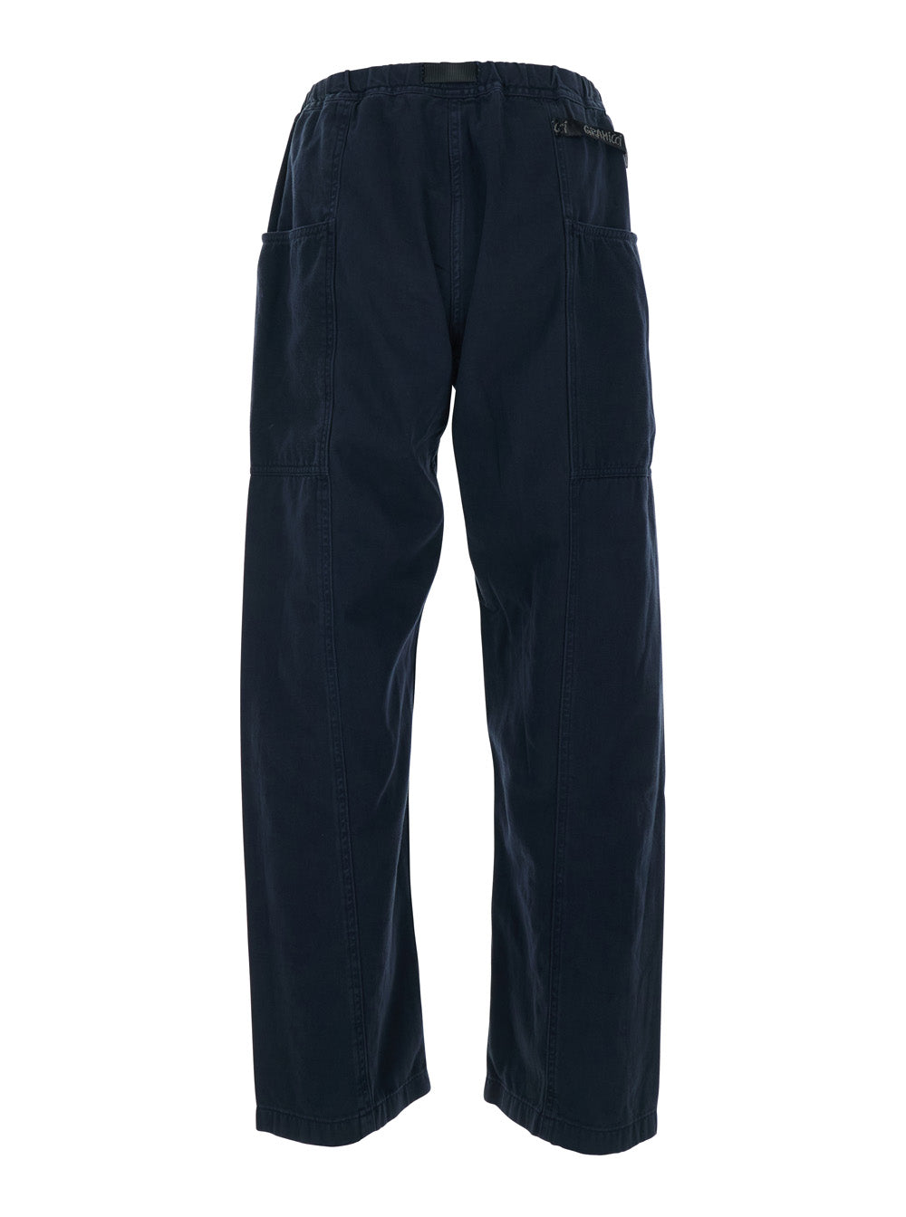 Blue Cotton Pants with Elastic Waist for Men Blu Trousers