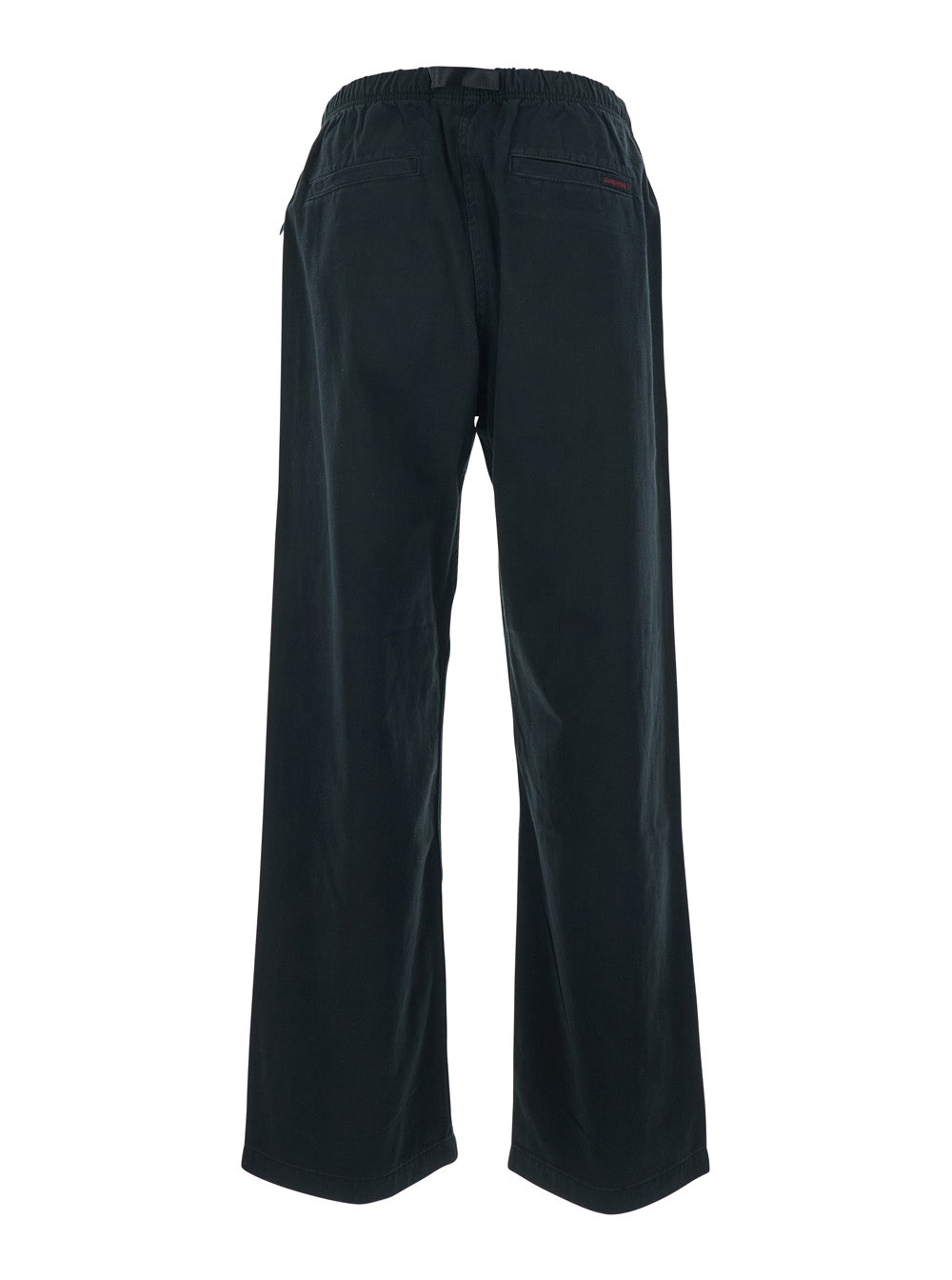 Black Pants With Elasticated Waist In Cotton Man Trousers