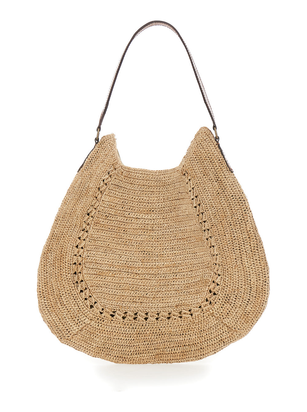 Shoulder Bag MEVA with Beige Leather Details for Women