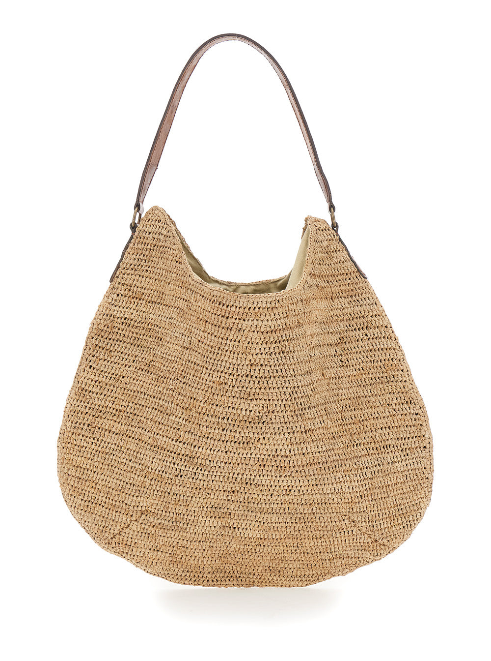 Shoulder Bag MEVA with Beige Leather Details for Women
