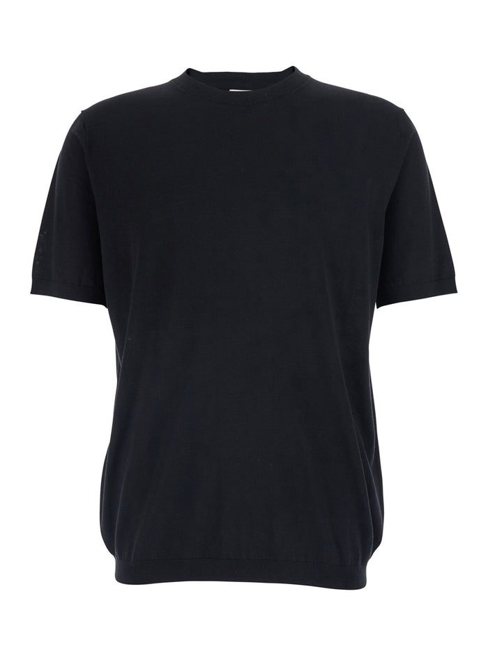 Crew Neck T-Shirt F.16gg Black in Fabric Men Jersey