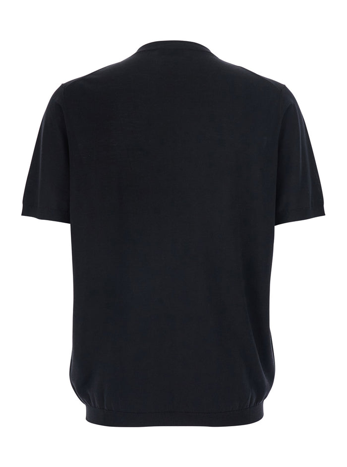 Crew Neck T-Shirt F.16gg Black in Fabric Men Jersey