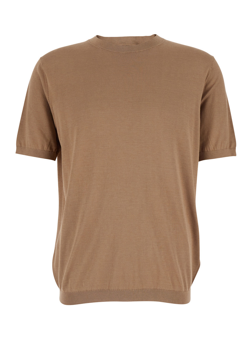 ROUND NECK T-SHIRT F.16gg with Short Sleeves Beige Women Jersey