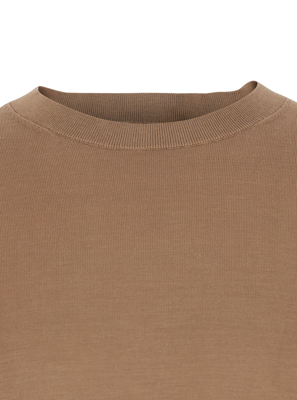 ROUND NECK T-SHIRT F.16gg with Short Sleeves Beige Women Jersey