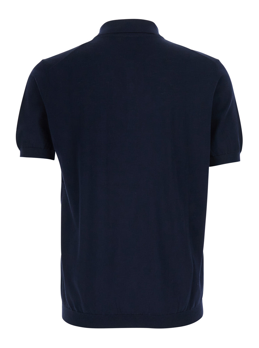 Blue Polo Shirt With Classic Collar And Ribbed Cotton Finishes In For Men Blu Tshirts