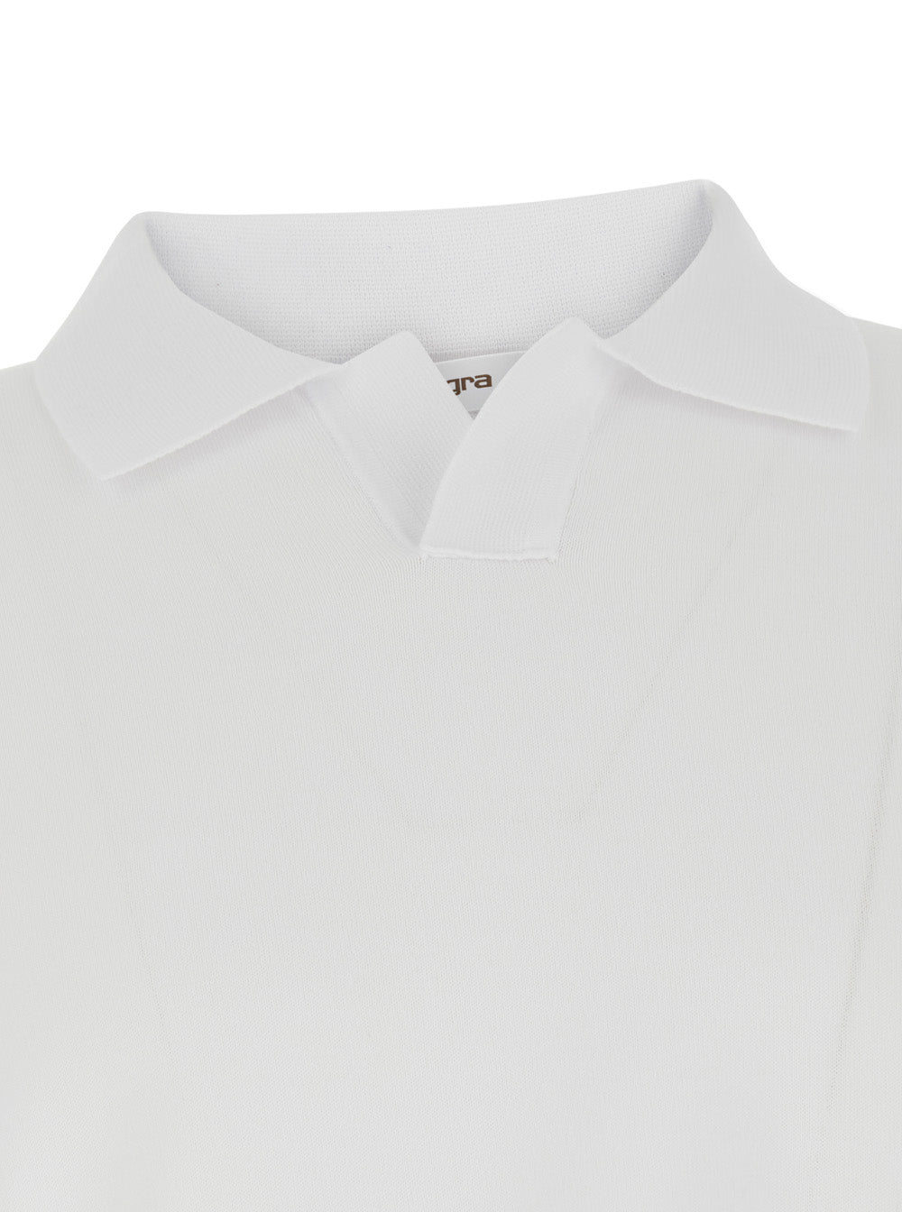 White Cotton Polo Shirt With Collar And Short Sleeves Unisex Tshirts