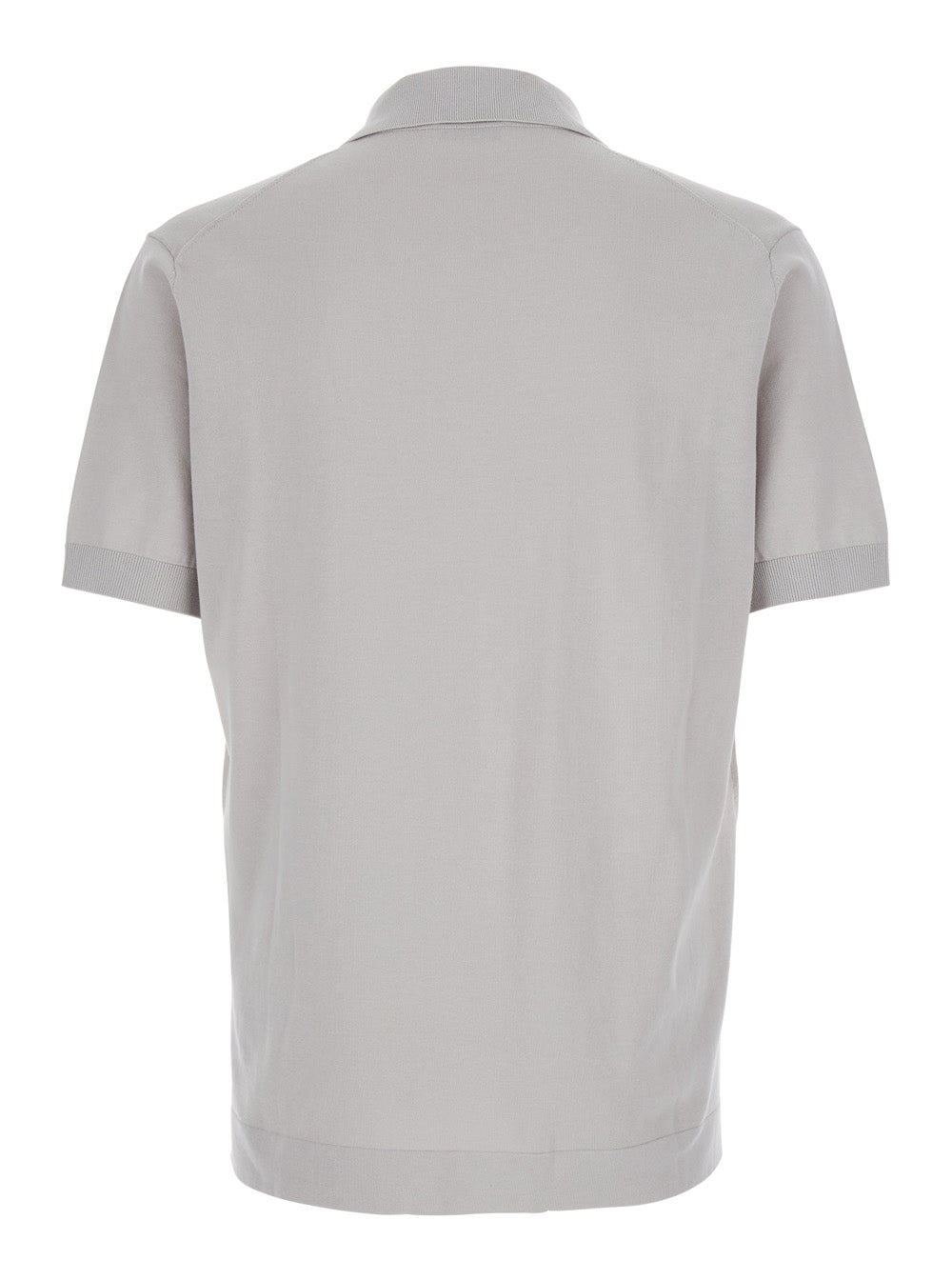 White Shirt With Notched Revers Collar And Short Sleeves In Cotton For Men Blouses