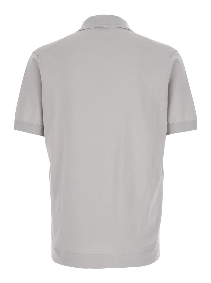 White Shirt With Notched Revers Collar And Short Sleeves In Cotton For Men Blouses
