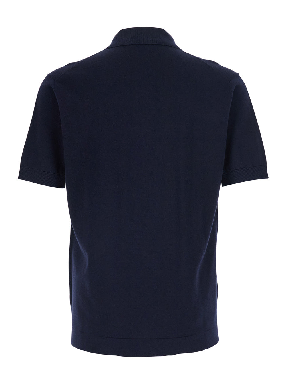Blue Shirt With Notched Revers Collar And Short Sleeves In Cotton For Men Blu Blouses