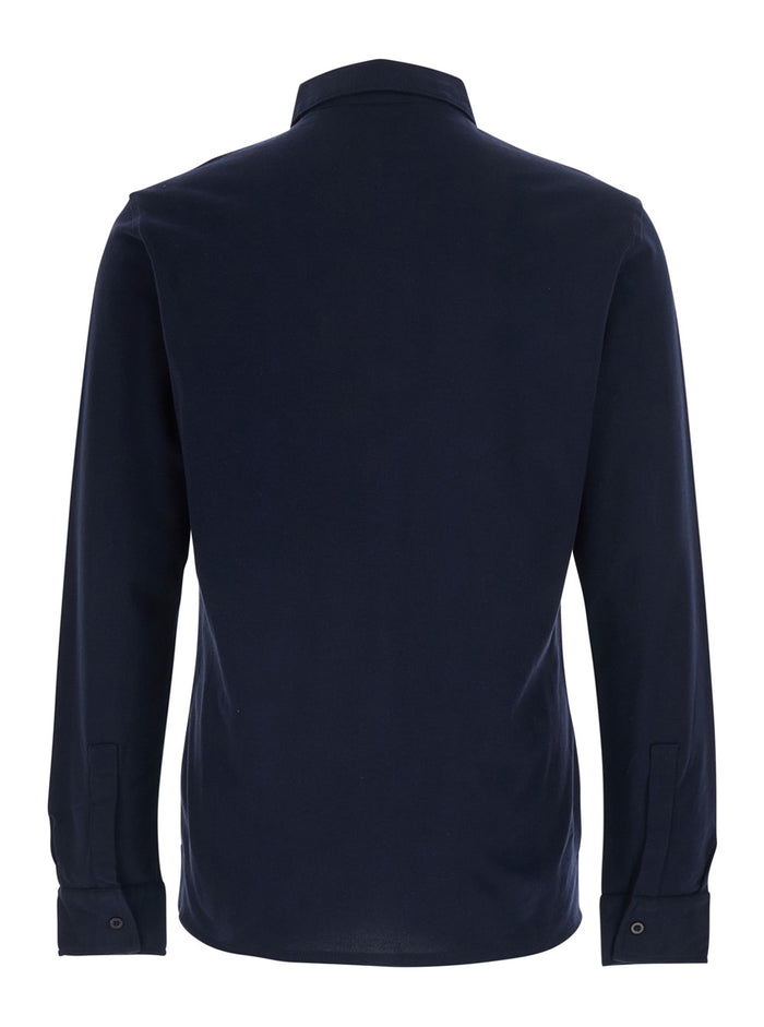LONG SLEEVE SHIRT IN LIGHT PIQUET Blue Blu And Blouses