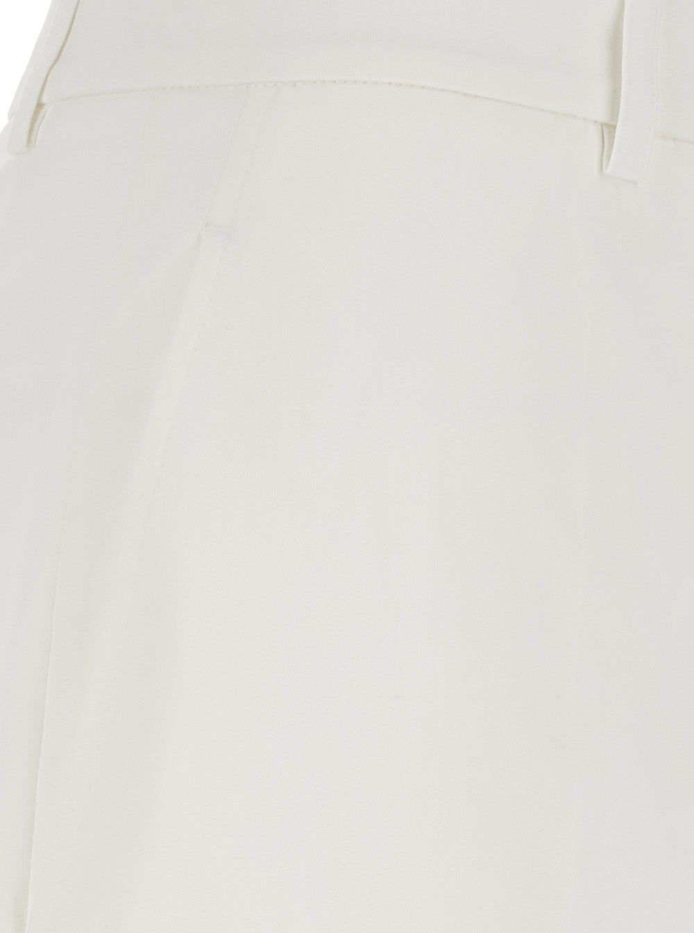 White Bermuda Shorts With Belt Loops And Two Back Welt Pockets Cotton For Women
