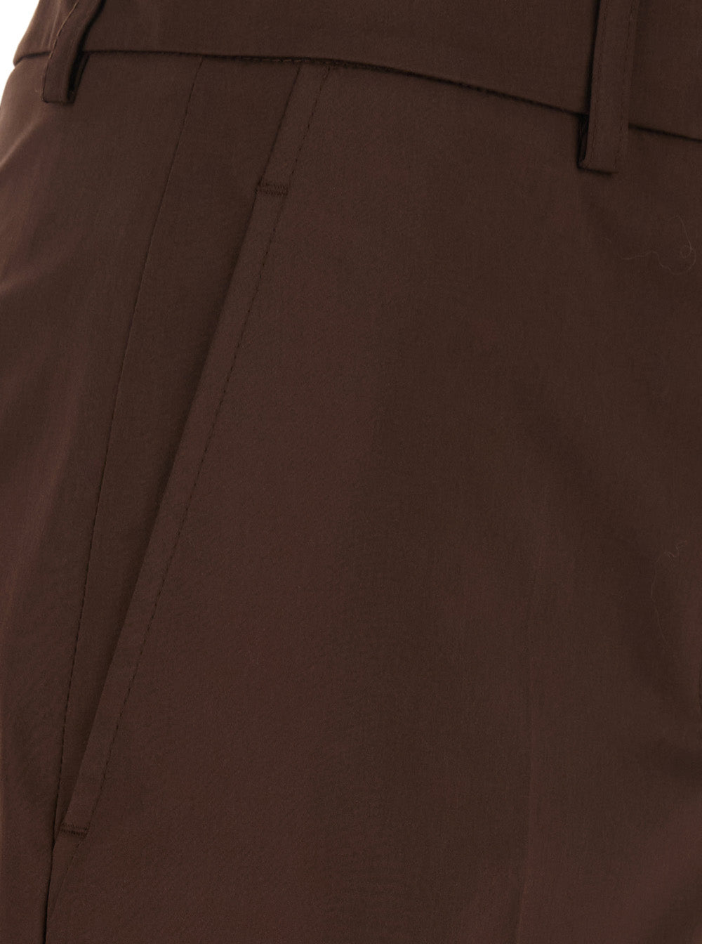 Brown Bermuda Shorts Belt Loops And Two Back Welt Pockets Cotton For Women
