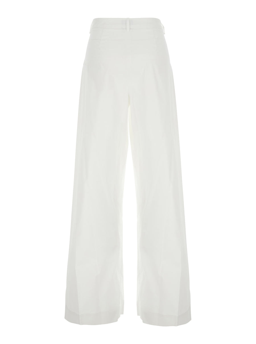 Trousers Popleine Pince White Cotton