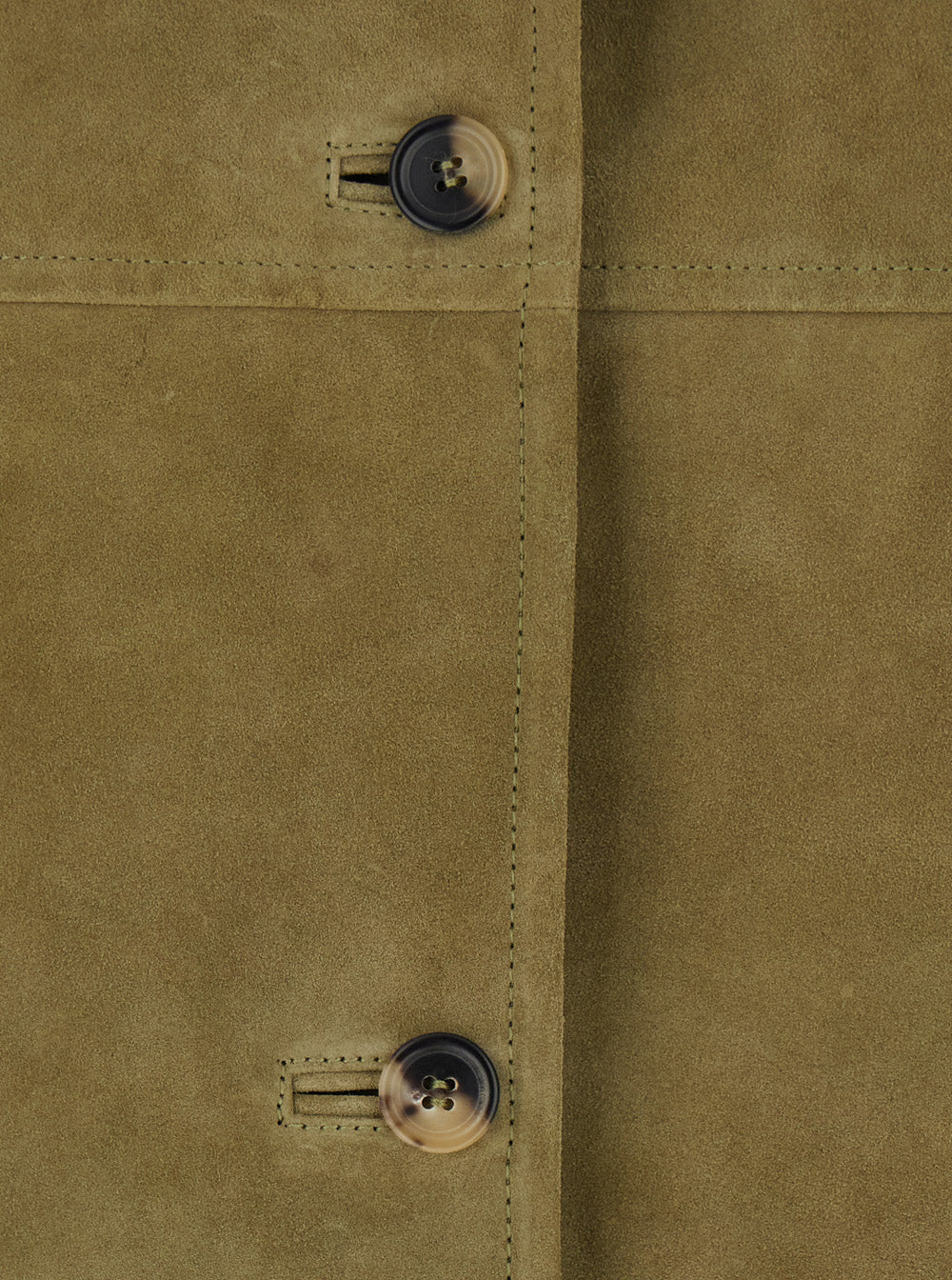Green Jacket With Classic Collar And Patch Pockets On The Front Suede For Women Blazers