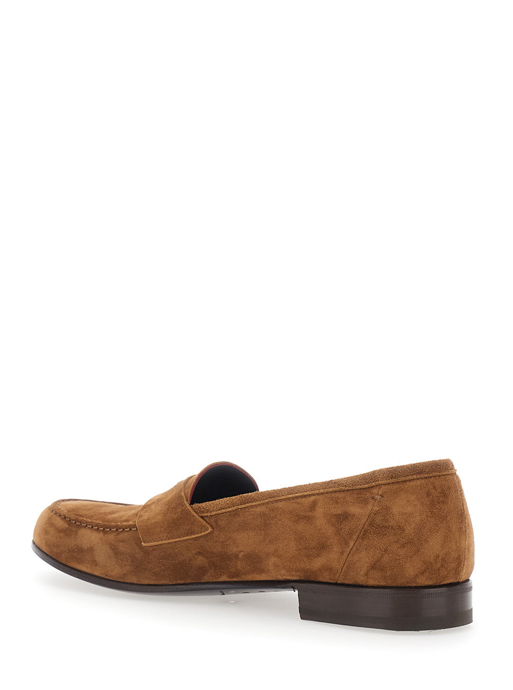 Loafers LIDFORT Brown with Rounded Toe and Contrast Stitching in Suede Men Calf