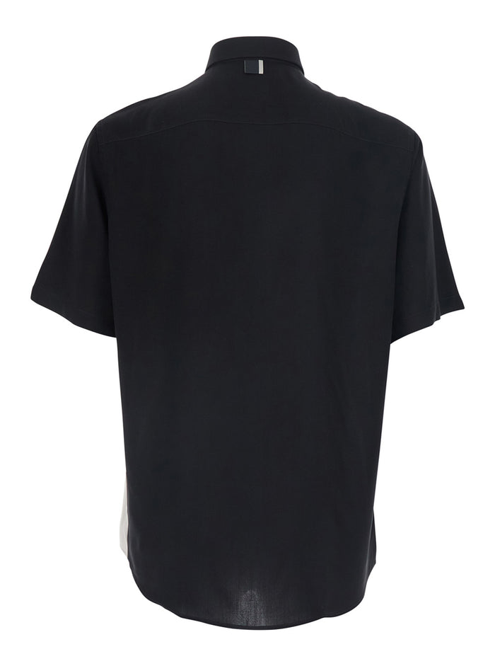 FLUID VISCOSE - Shirt with Collar and Long Sleeves Women Black Blouses