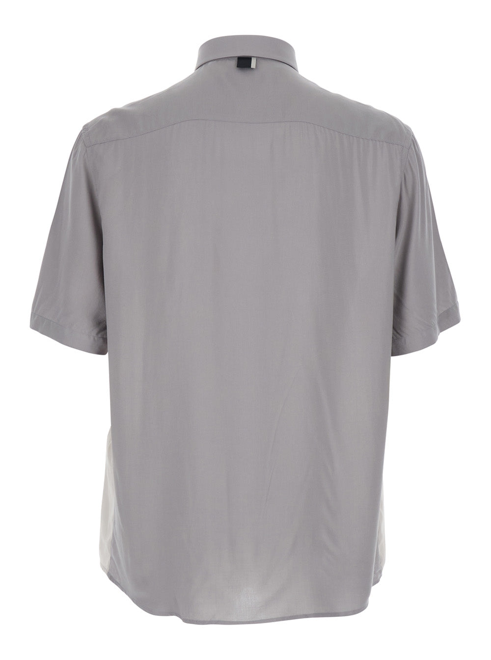 GRAY FLUID VISCOSE - Long Sleeve Shirt with V-Neck Women Grey And Blouses