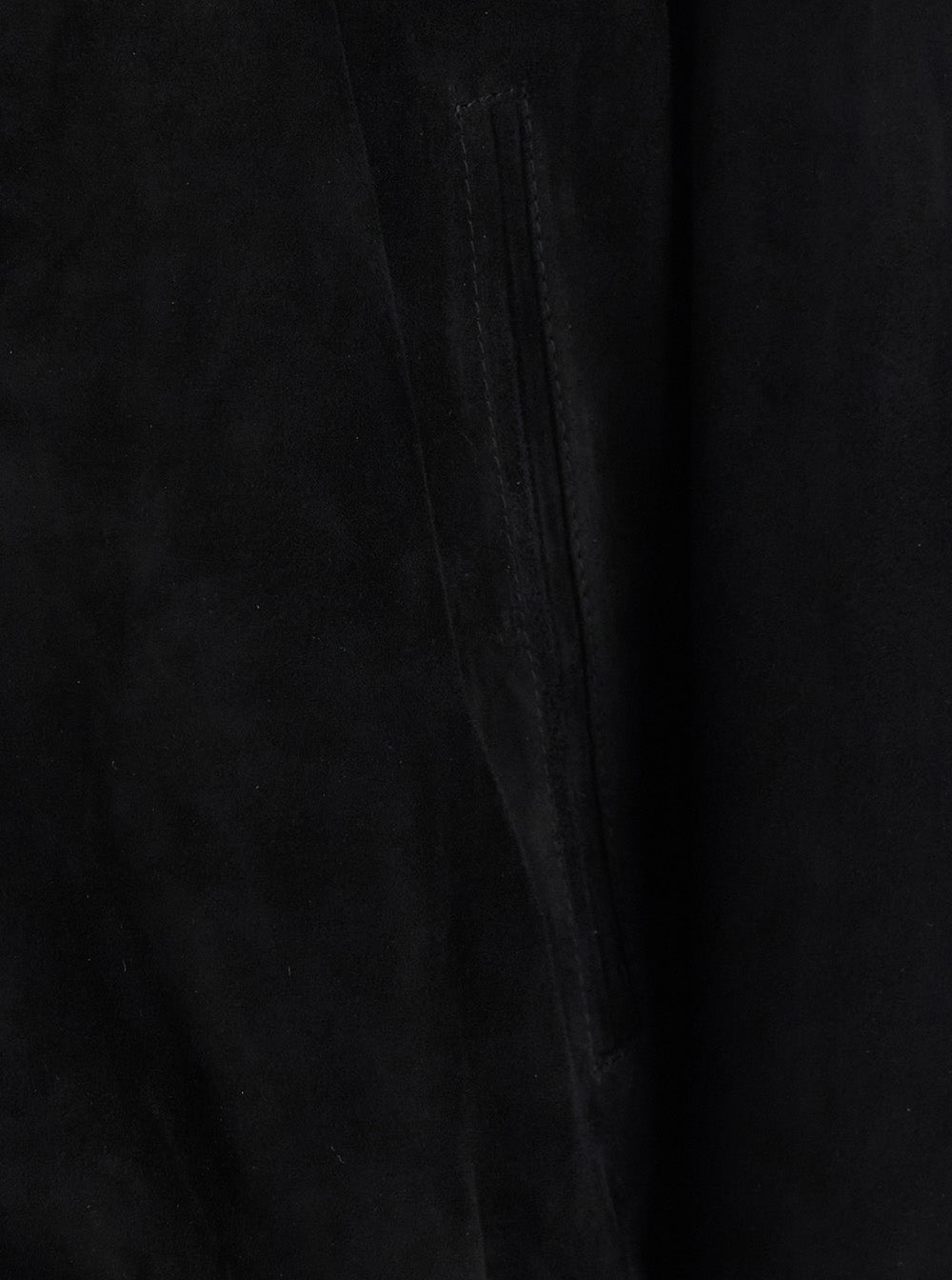 Black Jacket with High Collar and Button Closure in Suede Man Leather Outerwear