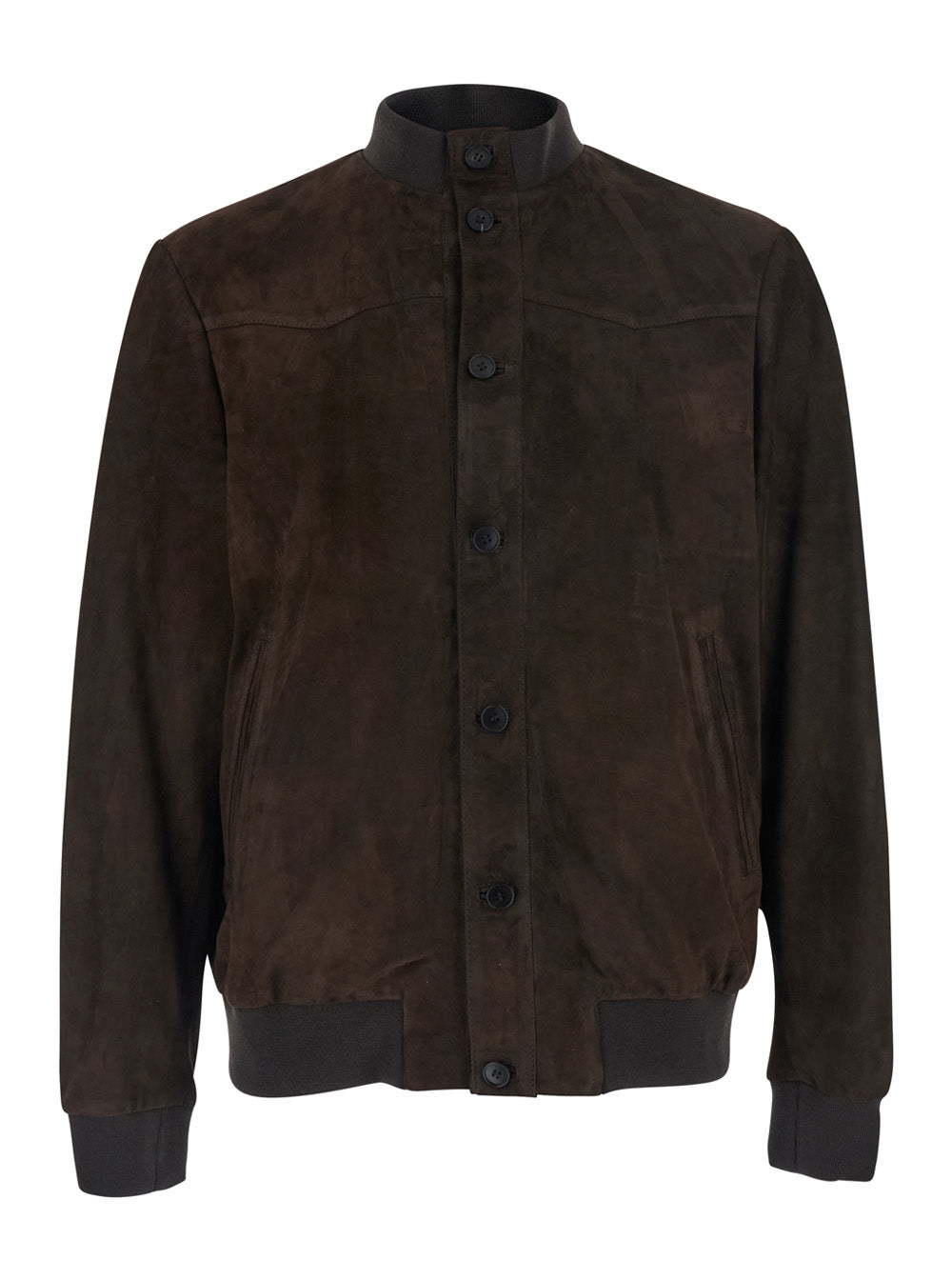 Suede BOTTOM SWEATER - Brown Leather Jackets for Men Outerwear