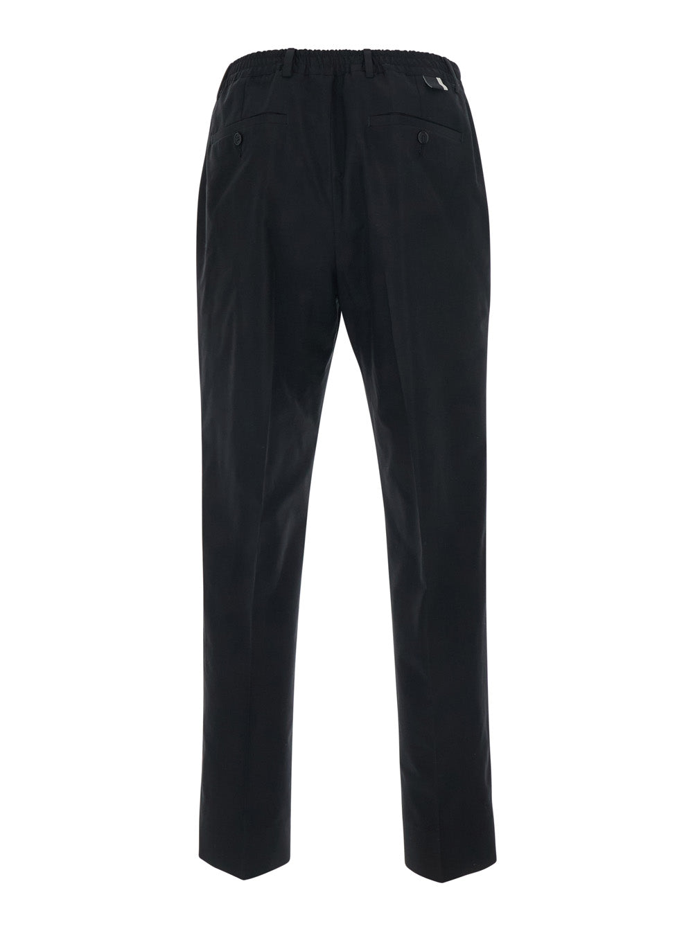 COTTON - Black Pants with Side Pockets in and Wool Blend for Men Virgin Trousers