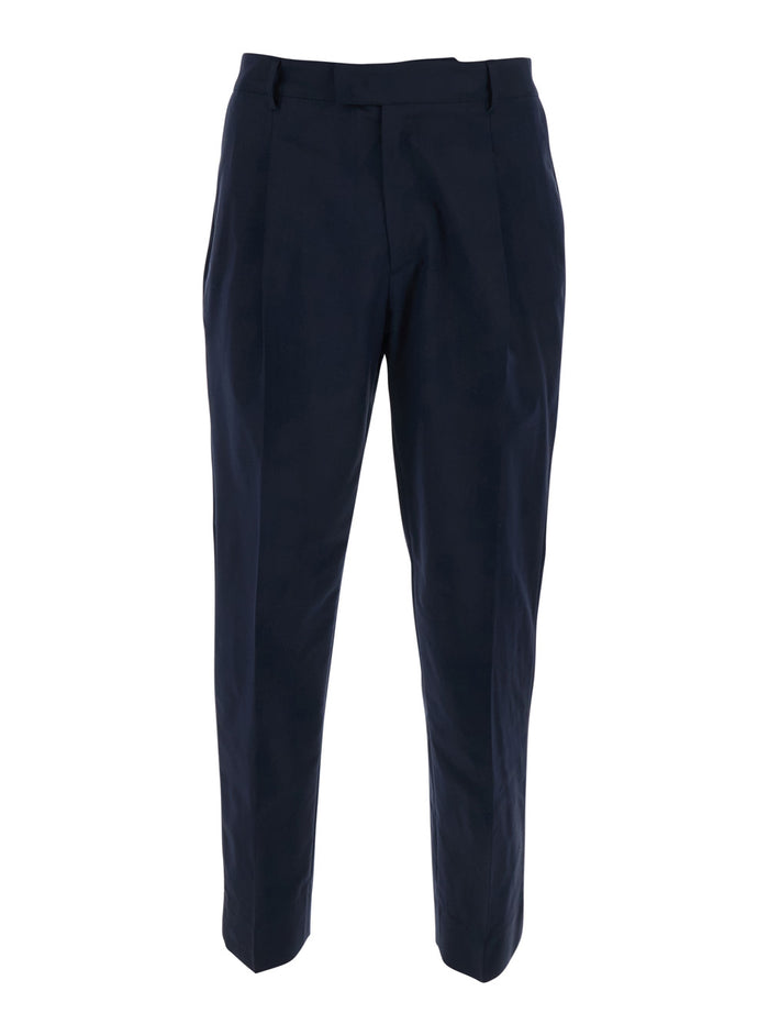 Cotton Pants with Black Details in Wool and Blend for Men Virgin Trousers