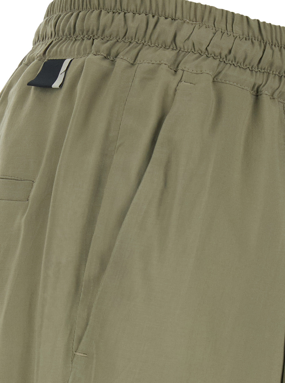 Green Bermuda Shorts With Elastic Waist And Drawstring In Viscose For Men Grey