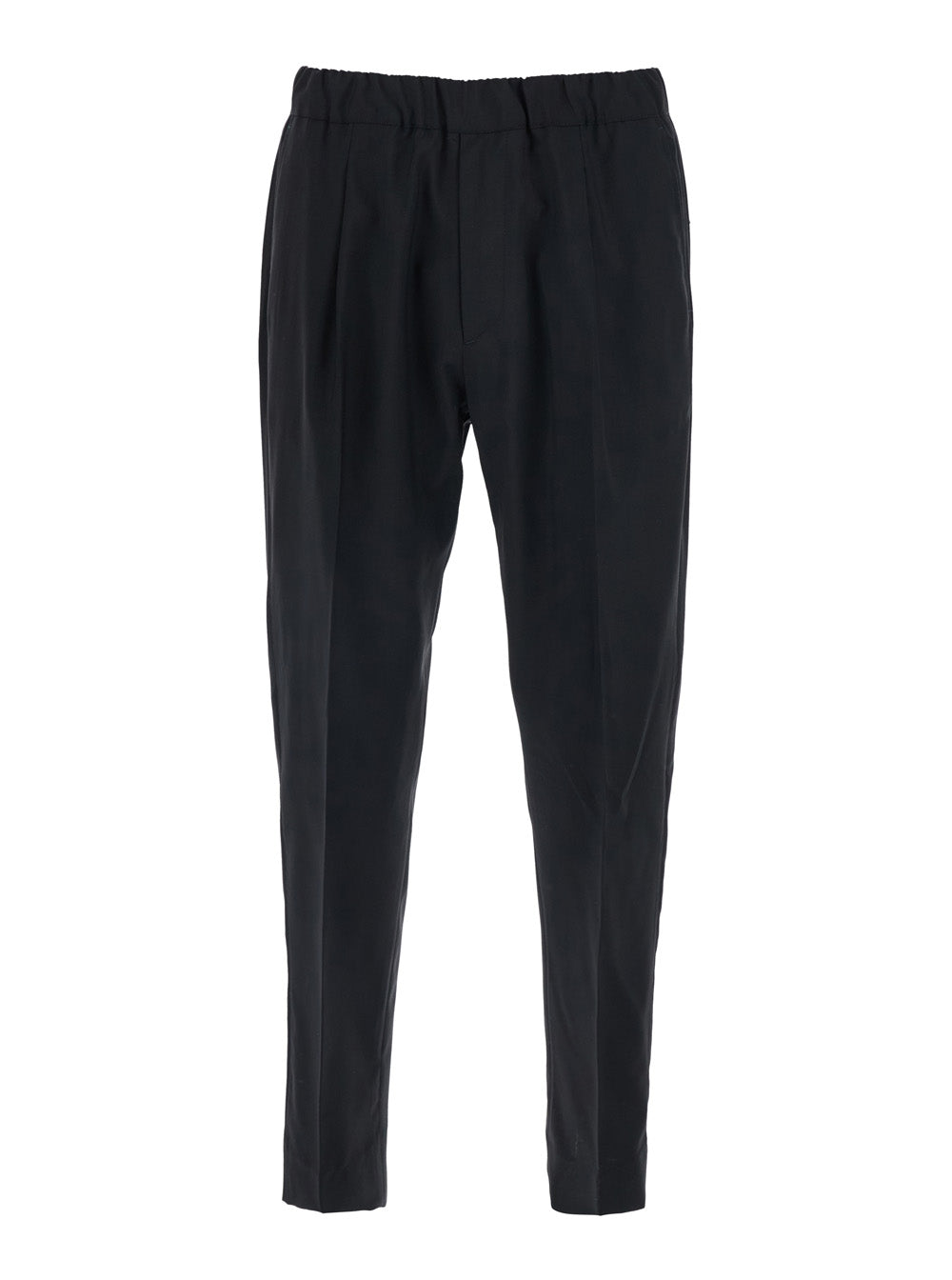 Pants LANA Black with Classic Cut in Wool and Polyester Blend for Women Trousers
