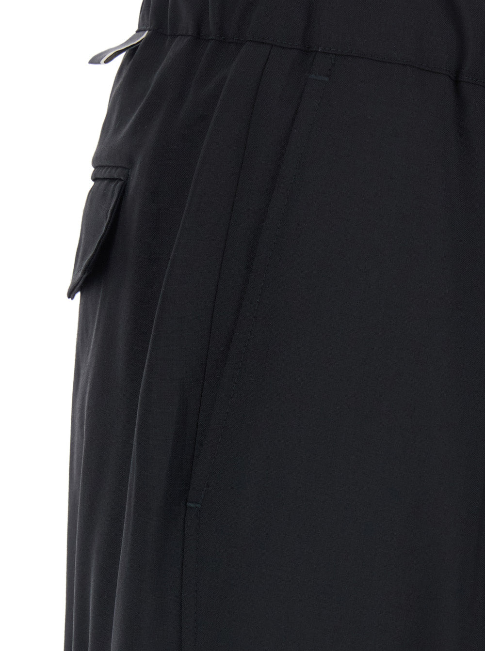 Pants LANA Black with Classic Cut in Wool and Polyester Blend for Women Trousers
