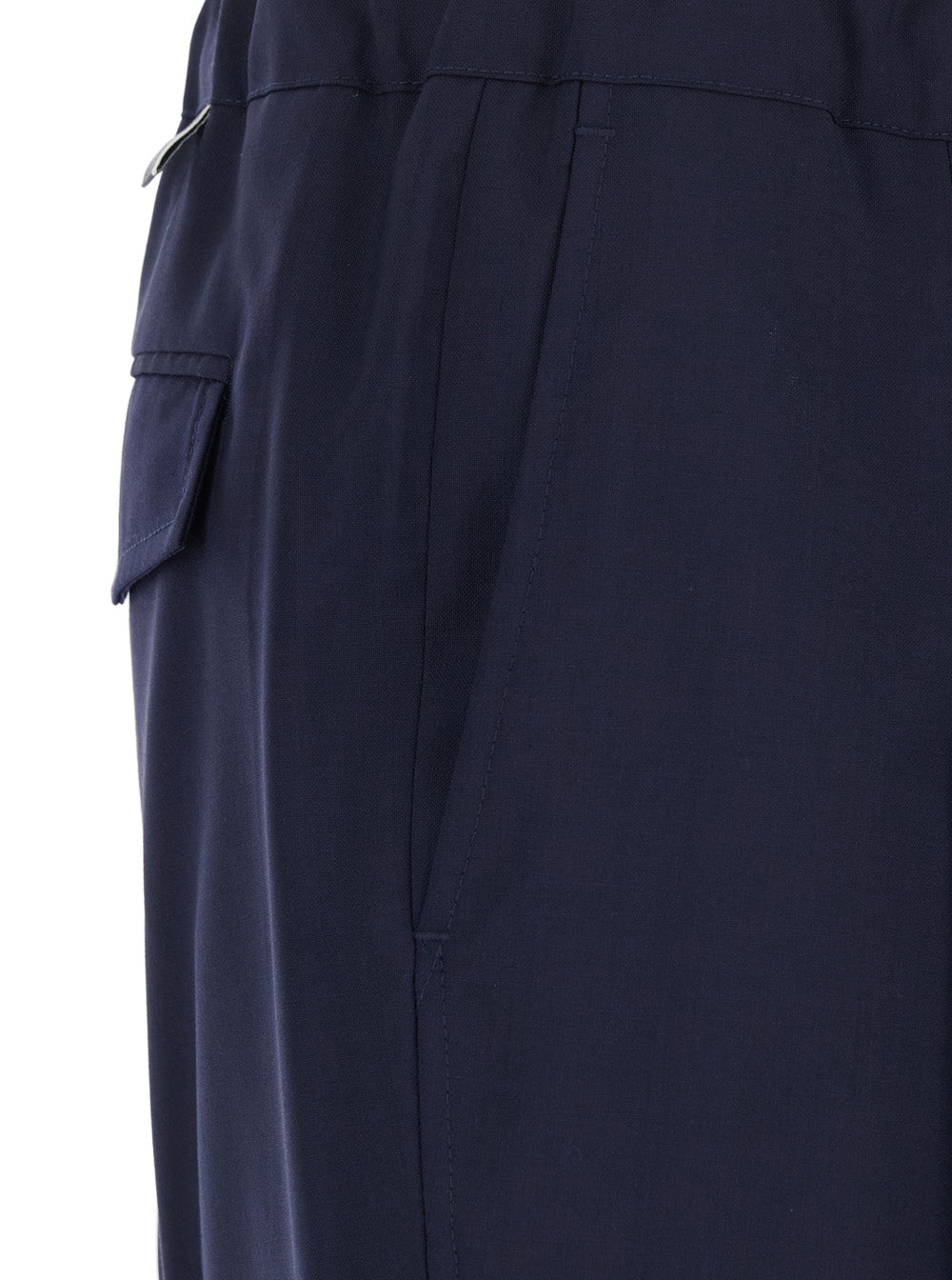 LANA Blue Pants with Side Pockets and Zip Closure in Wool Polyester Blend for Men Blu Trousers