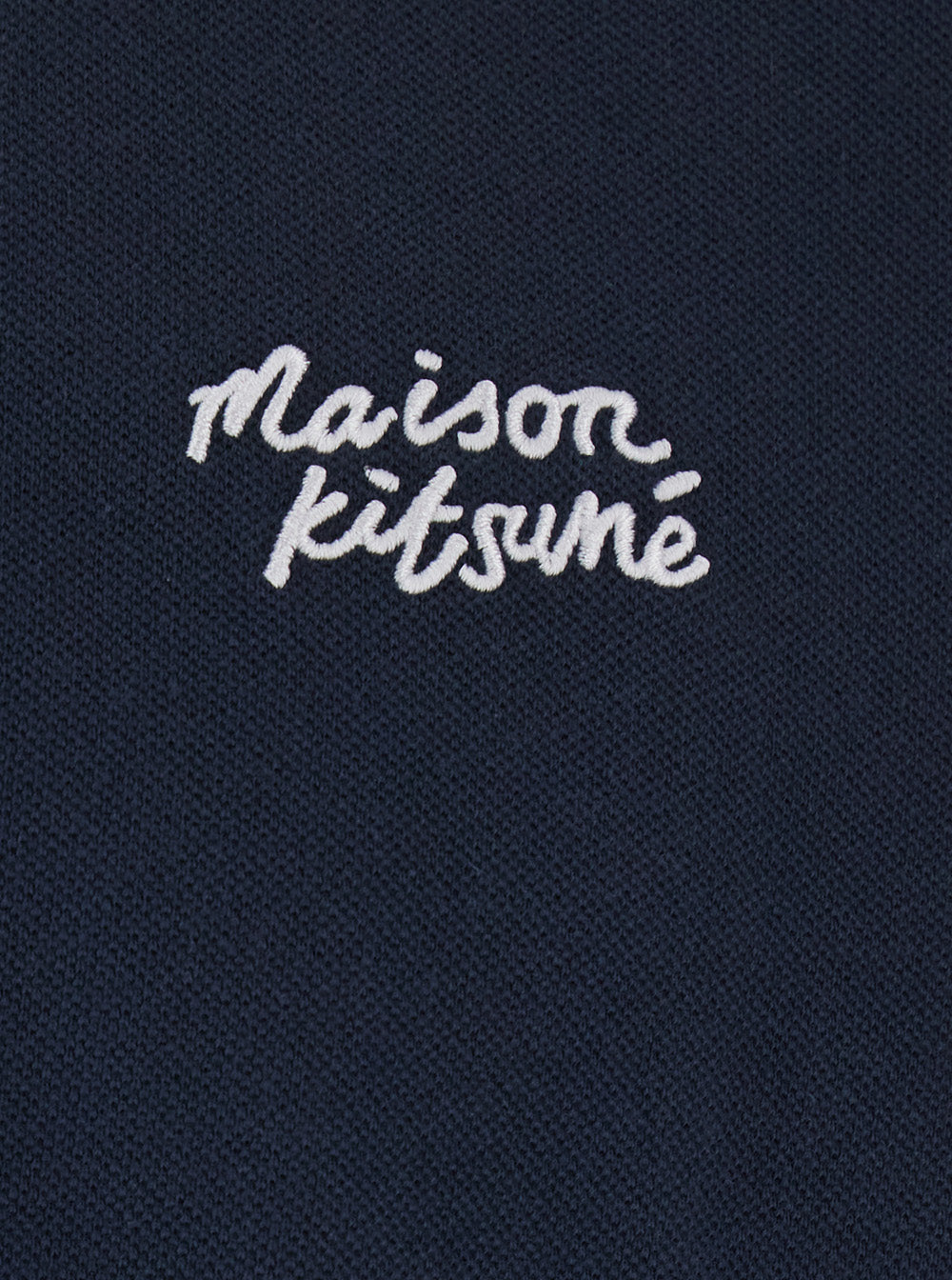 Maison Kitsuné Handwriting Comfort Polo Blue With Ribbed Collar And Short Sleeves Organic Cotton For Men Blu Tshirts Shirts