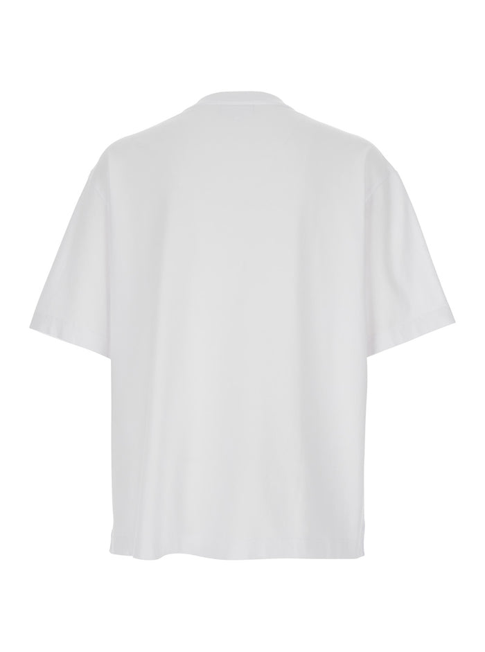 T-Shirt Logo Lettering with Printed on the Front in White Cotton for Men Tshirts And Polo Shirts