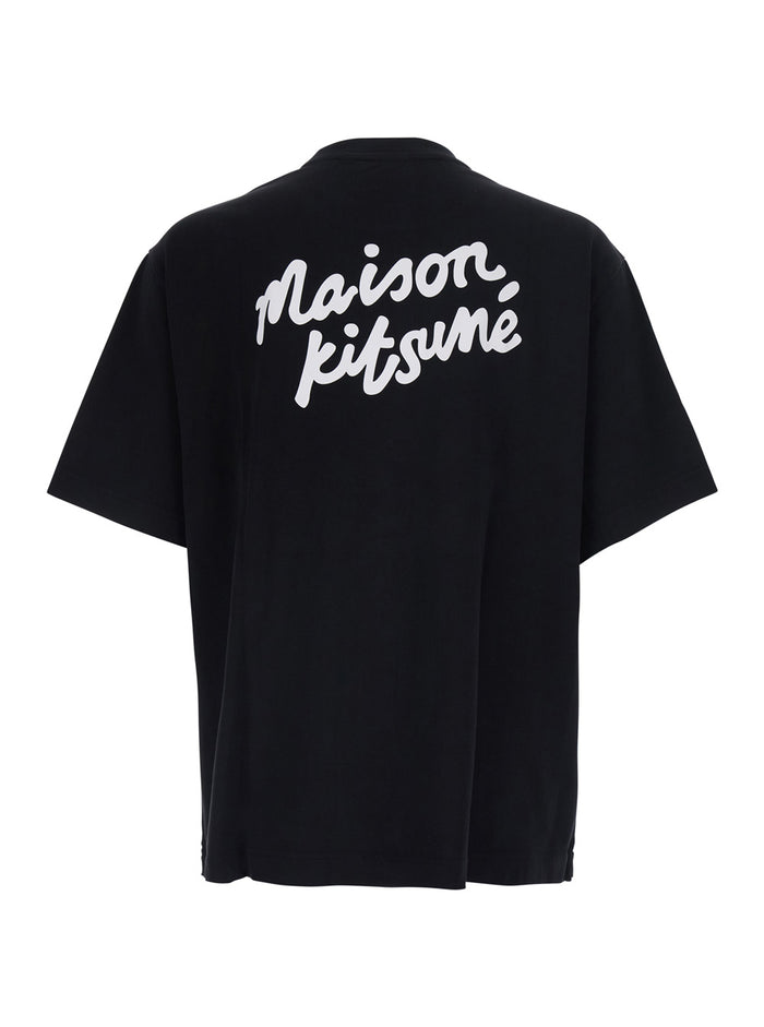 Black Handwriting T-Shirt With Front Print Details Organic Cotton For Women Tshirts And Polo Shirts