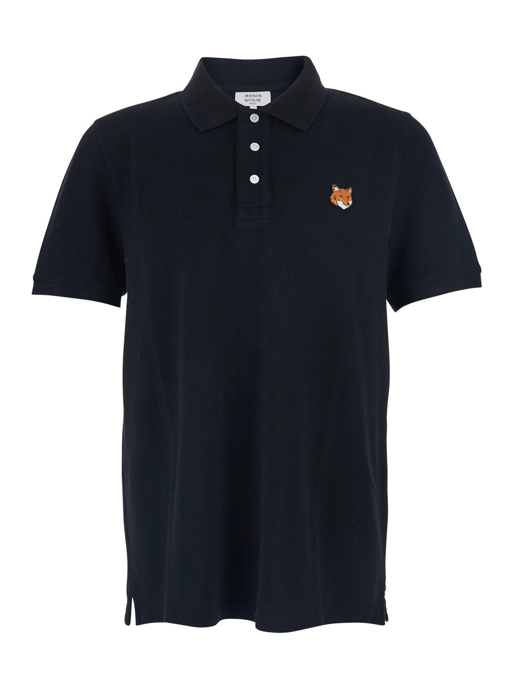 Black Polo Shirt with Classic Collar and Logo Embroidery on the Front in Cotton Man Tshirts