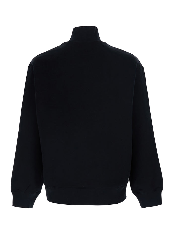 Mens FOX HEAD COMFORT HALF ZIP Black Cotton Sweatshirt with Front Sweatshirts
