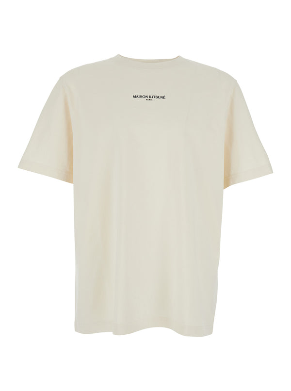 T-Shirt Logo Beige Cotton Organic T-shirts