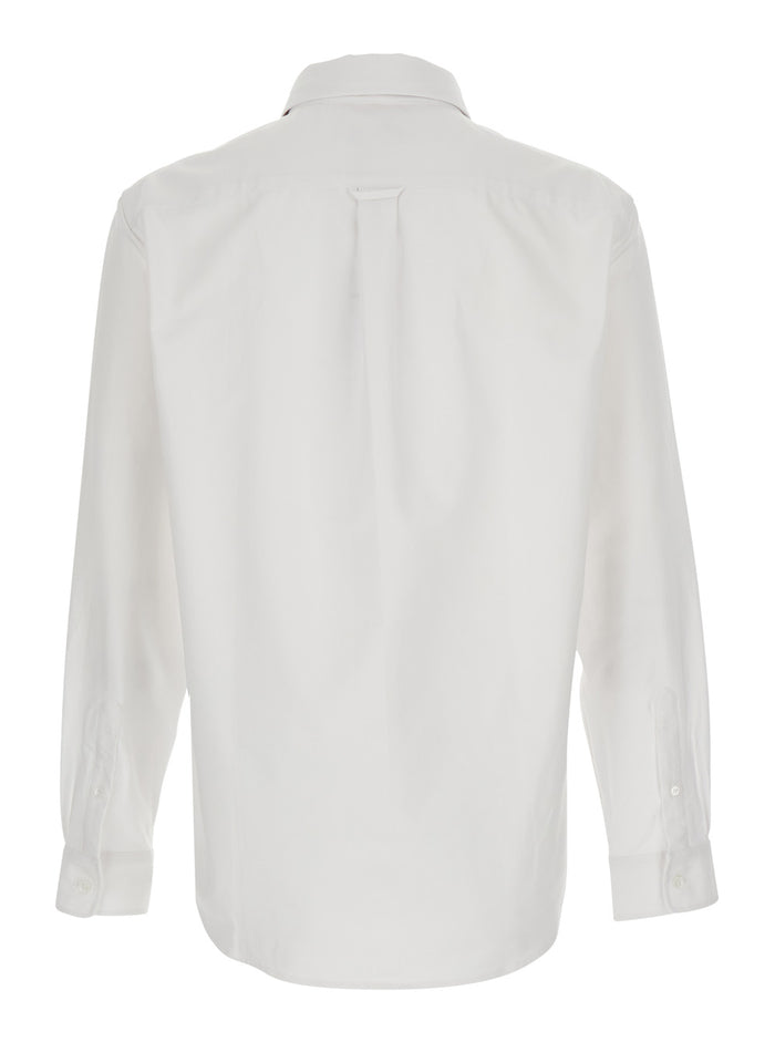 Shirt PROFILE FOX REGULAR with Classic Collar and Long Sleeves in White Cotton for Men Blouses