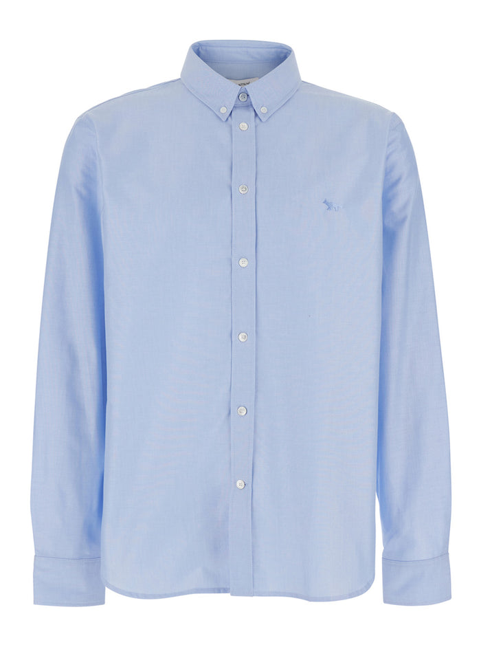 PROFILE FOX CASUAL SHIRT - Light Blue Classic Collar Long Sleeve In Cotton Men And Blouses