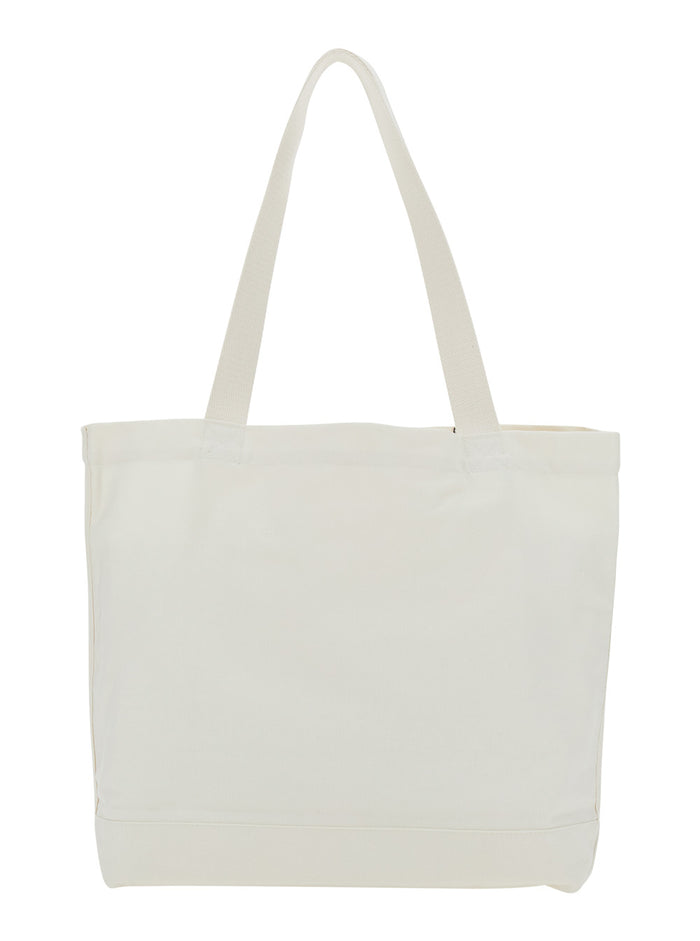 Dreaming Fox White Tote Bag With Print On The Front Cotton For Men Shoulder